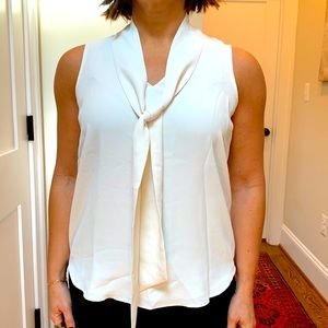 NWT Petite Bow Neck Shell